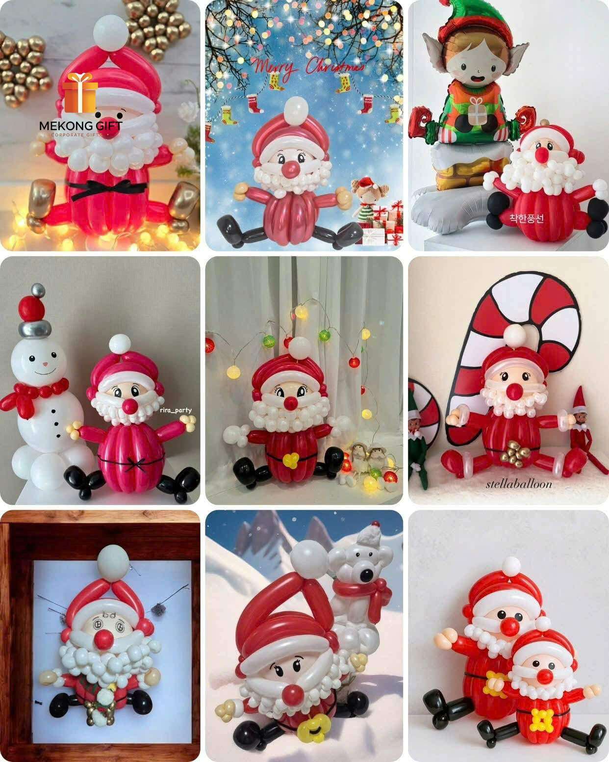 Bong Bóng Tạo Hình Ông Già Noel Độc Đáo Và Sáng Tạo